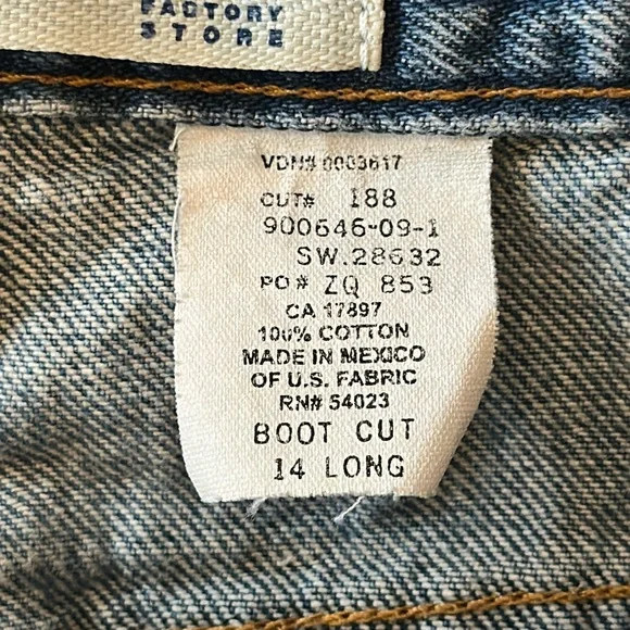 Vintage GAP Factory Bootcut Jeans Sz 14 Long 34L 100% Cotton VG/EUC - Picture 6 of 9